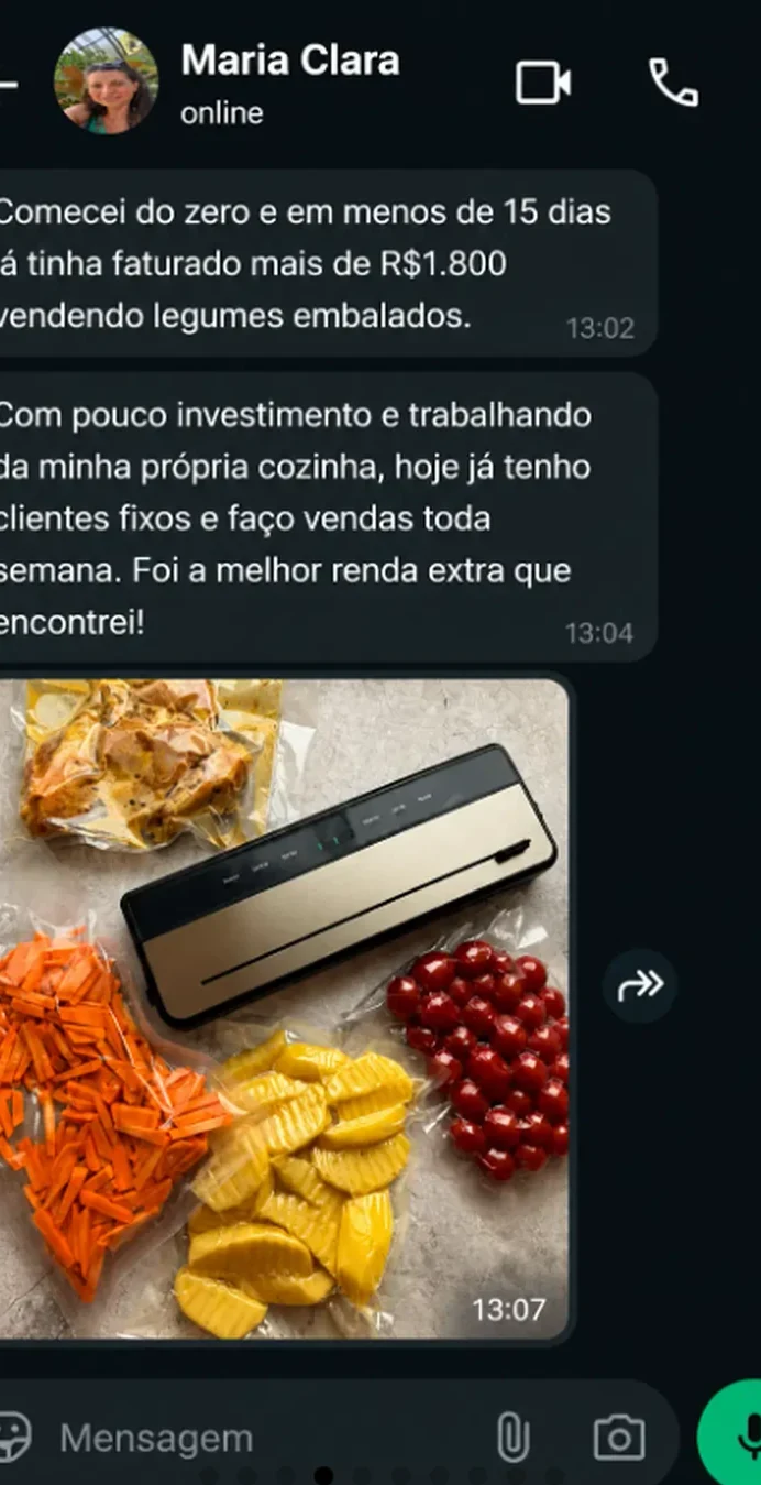 Print de conversa no WhatsApp — Maria Clara