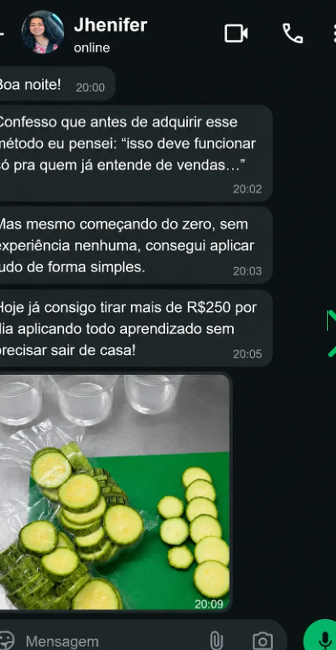 Print de conversa no WhatsApp — Jhenifer
